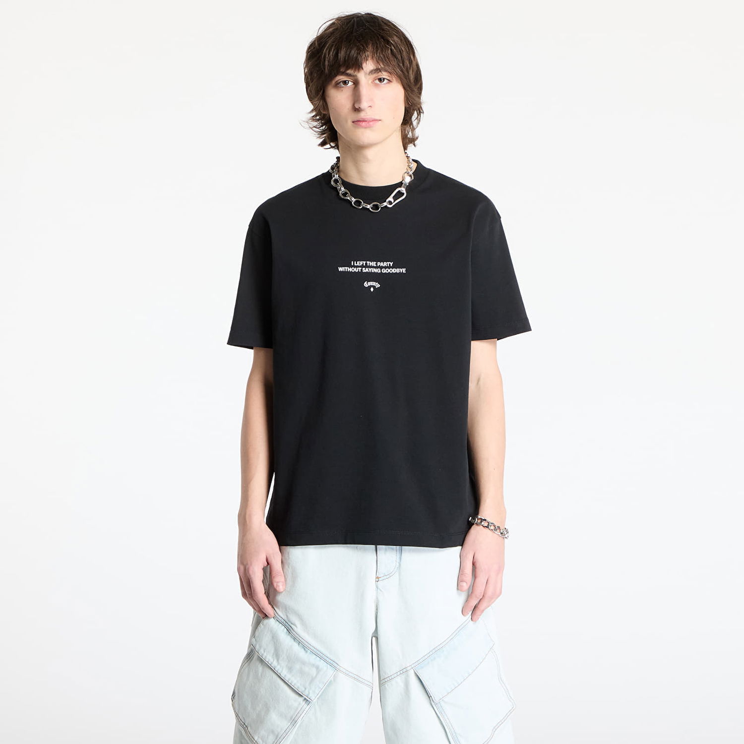 Tričko Marcelo Burlon Marcelo Burlon Goodbye Quote T-Shirt Čierna | CMAA056S25JER0071001, 0