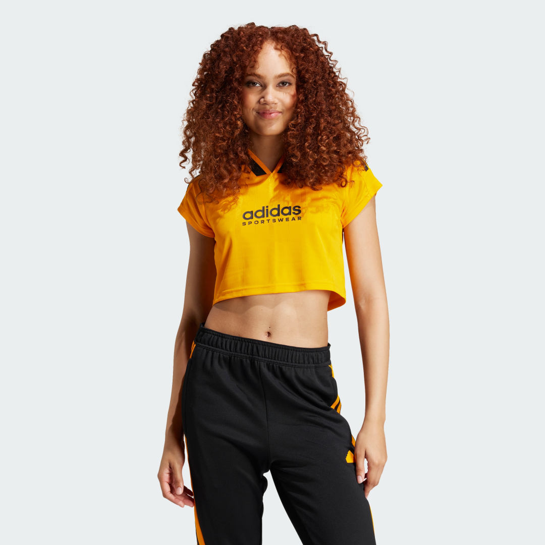 Crop Top adidas Performance Tiro 3-Stripes Cropped Jersey Žltá | IZ2089, 0