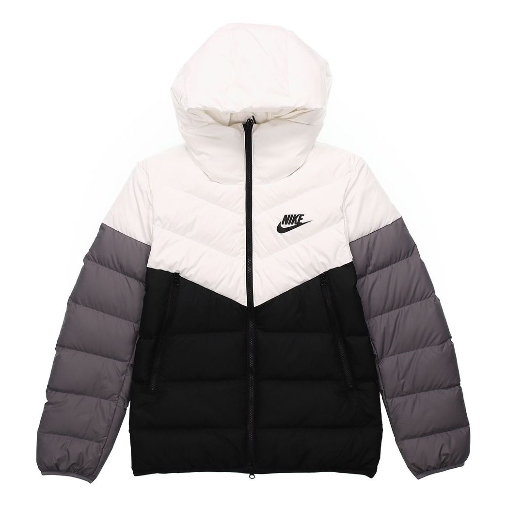 Prešívaná bunda Nike Sportswear Down Fill Colorblock Hooded Jacket Šedá | CU0226-100, 0