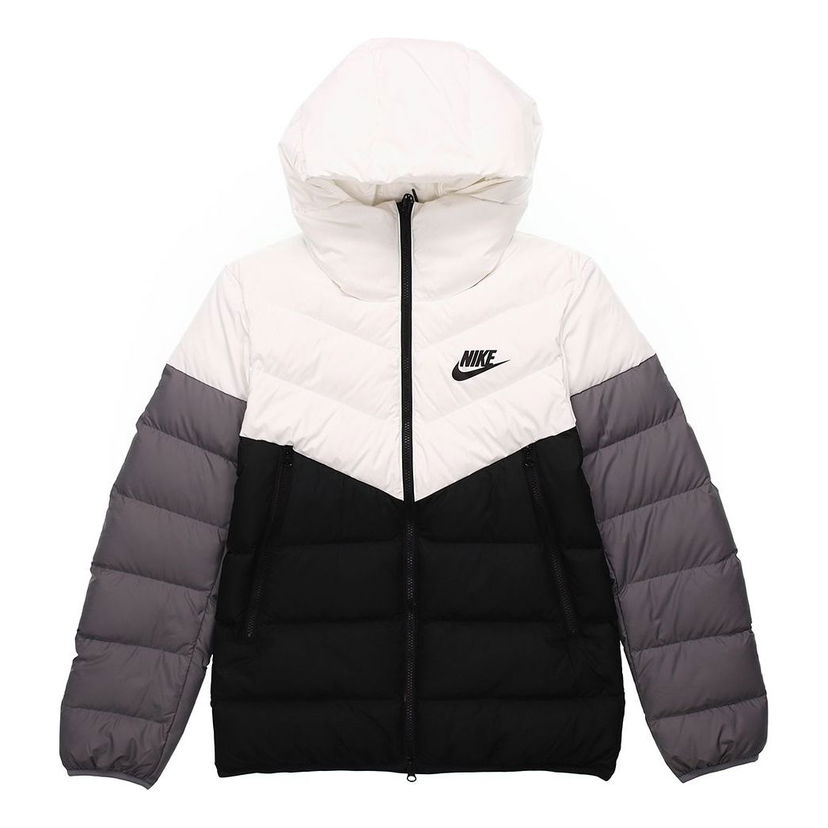 Prešívaná bunda Nike Sportswear Down Fill Colorblock Hooded Jacket Šedá | CU0226-100