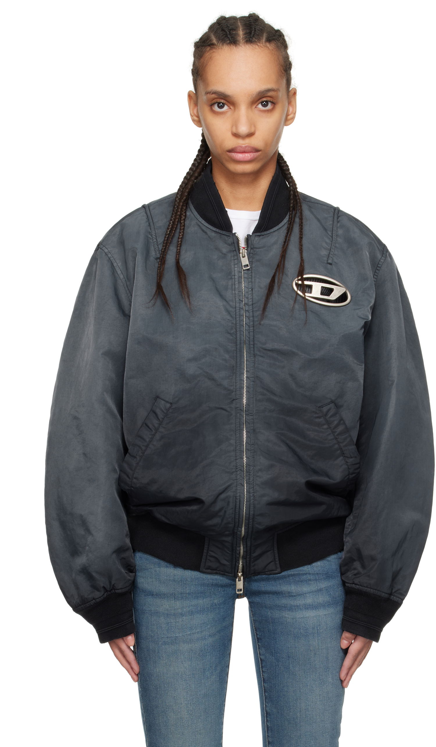 Bomber bunda Diesel J-Kepes Bomber Jacket Šedá | A12087 0QHAR, 0