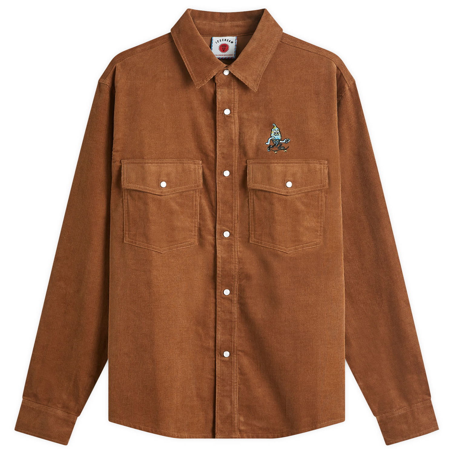 Košeľa BBC IceCream ICECREAM Needle Cord Shirt, Size Large Hnedá | IC24221-BR, 0