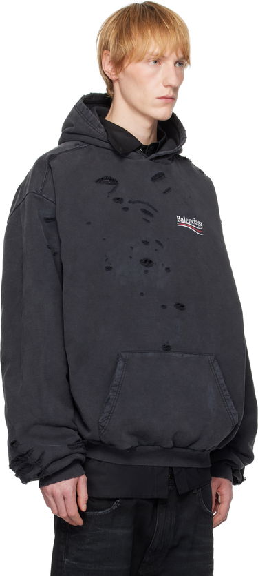 Mikina Balenciaga Balenciaga Political Campaign Destroyed Hoodie undefined | 818557TRVP9, 4