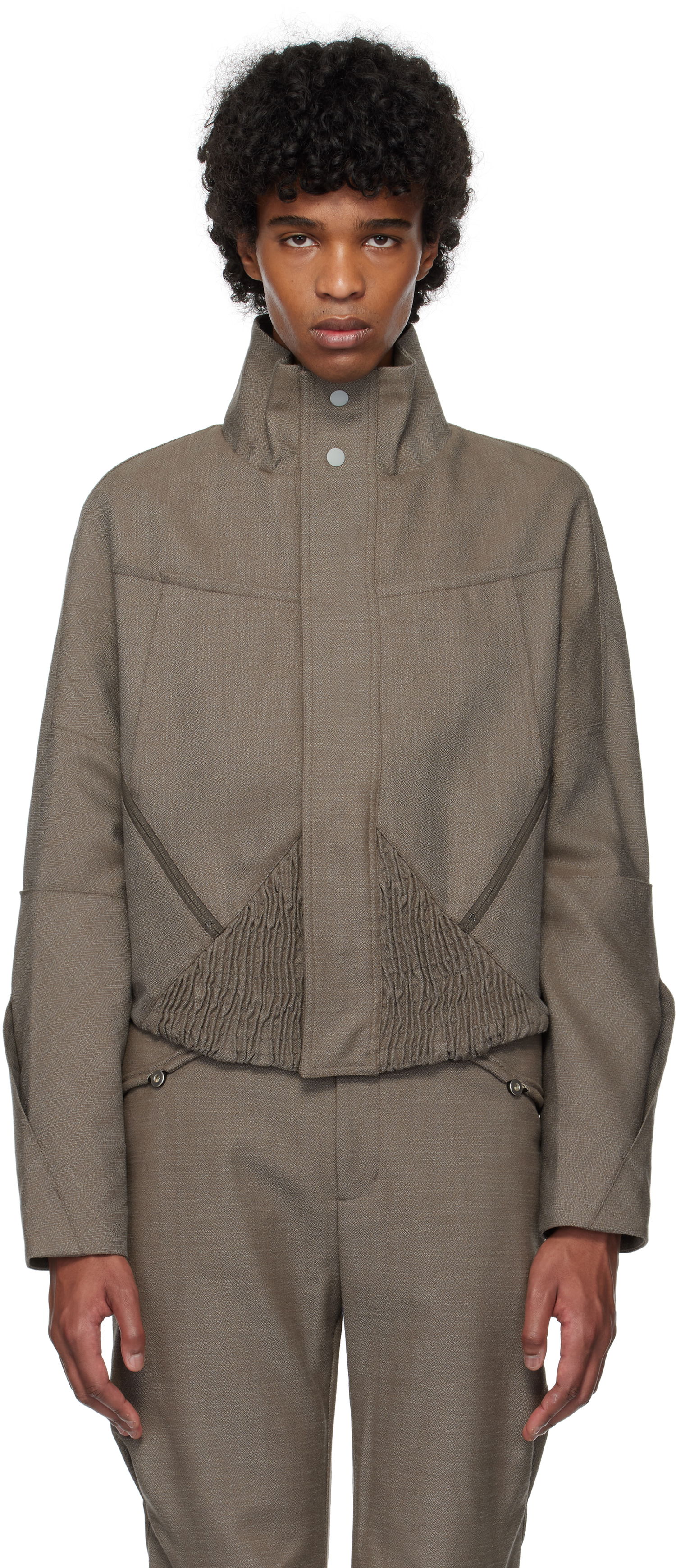 Bomber bunda KIKO KOSTADINOV Kiko Kostadinov Zafar Cropped Jacket Hnedá | KKSS25J04-42, 0