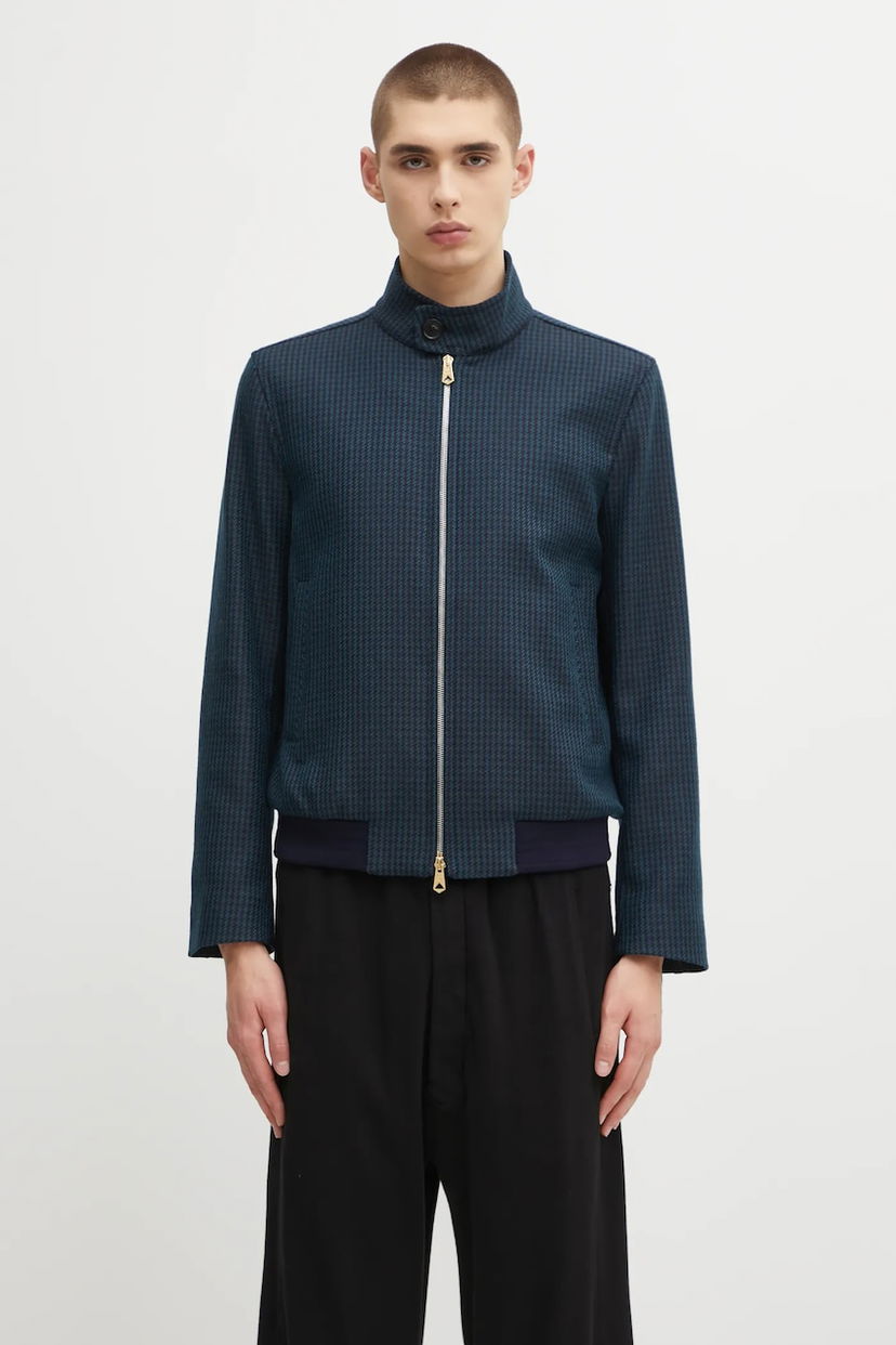 Bomber bunda Paul Smith Paul Smith Houndstooth Bomber Jacket Modrá | M1R.603Z.T02808