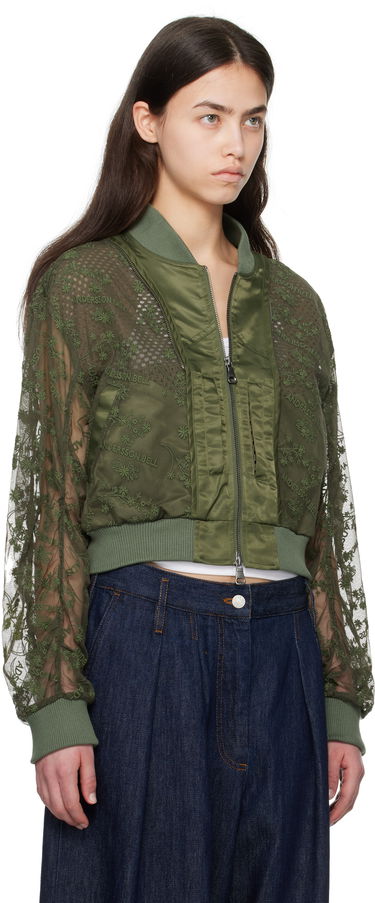 Bomber bunda Andersson Bell Andersson Bell Layered Logo Lace Short Bomber Jacket Zelené | awa703w, 1
