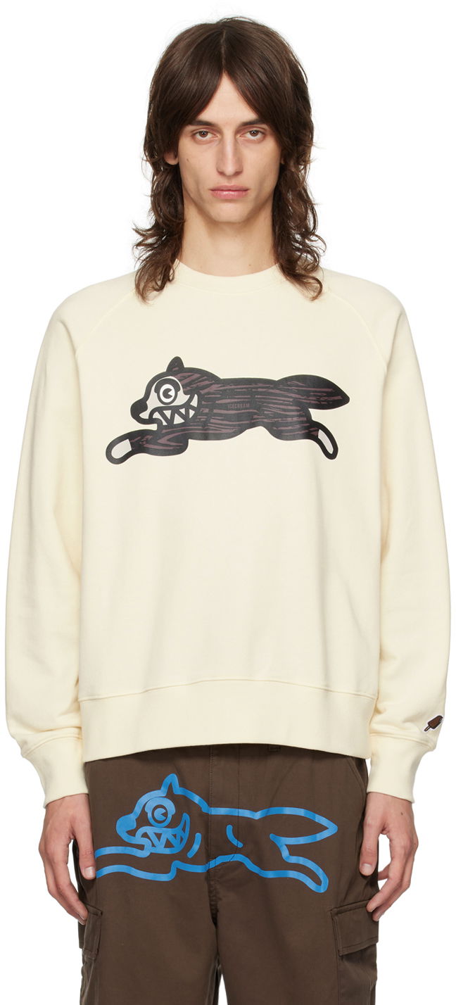 Sveter BBC IceCream ICECREAM Woodgrain Running Dog Sweatshirt Béžová | IC24327, 0