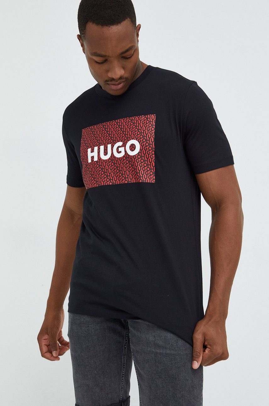 Tričko BOSS Cotton T-Shirt Čierna | 50471672, 0