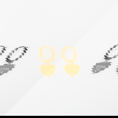 Náušnice GUESS Huggie Me Heart Charm Hoop Earrings with Crystal Detail Žltá | JUBE03145JWYG-GOLD, 0