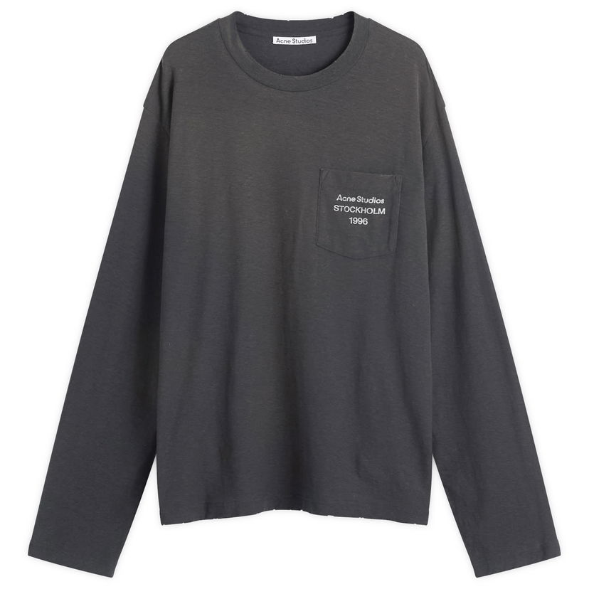 Tričko Acne Studios Long Sleeve 1996 Logo Pocket T-Shirt Šedá | CL0415-BM0
