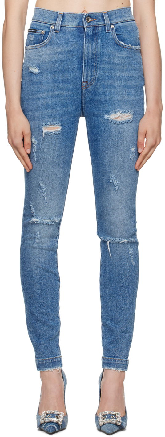 Džínsy Dolce & Gabbana Blue Grace Jeans Modrá | FTCAHD G8HS1