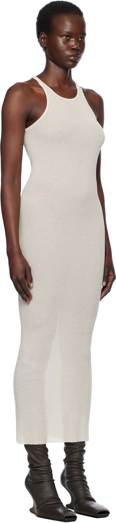 Šaty Rick Owens Rick Owens Hollywood Tank Maxi Dress Béžová | RP01E7549 RC, 4