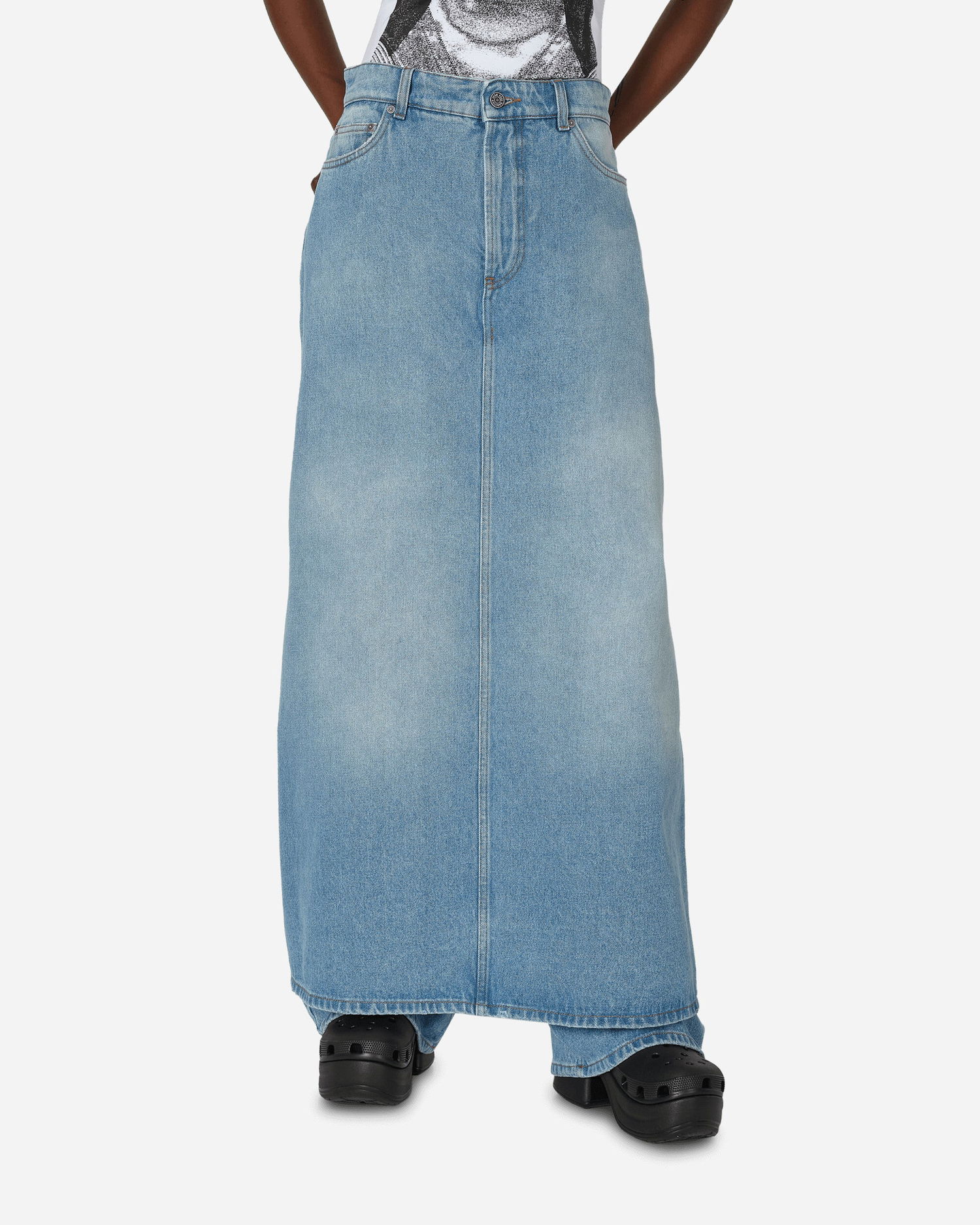 Sukňa Jean Paul Gaultier Long Denim Skirt Modrá | F-JE121I-D014 56, 1