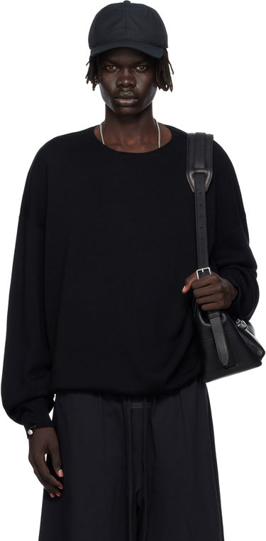 Sveter Fear of God Fear of God ESSENTIALS Long Sleeve Crewneck Sweater Čierna | 192SP256490F, 0