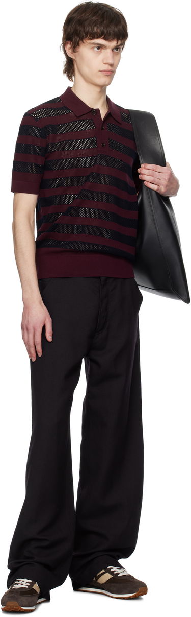 Polo tričko Dries Van Noten Dries Van Noten Striped Knit Polo Vínová | 251-021214-1701, 3