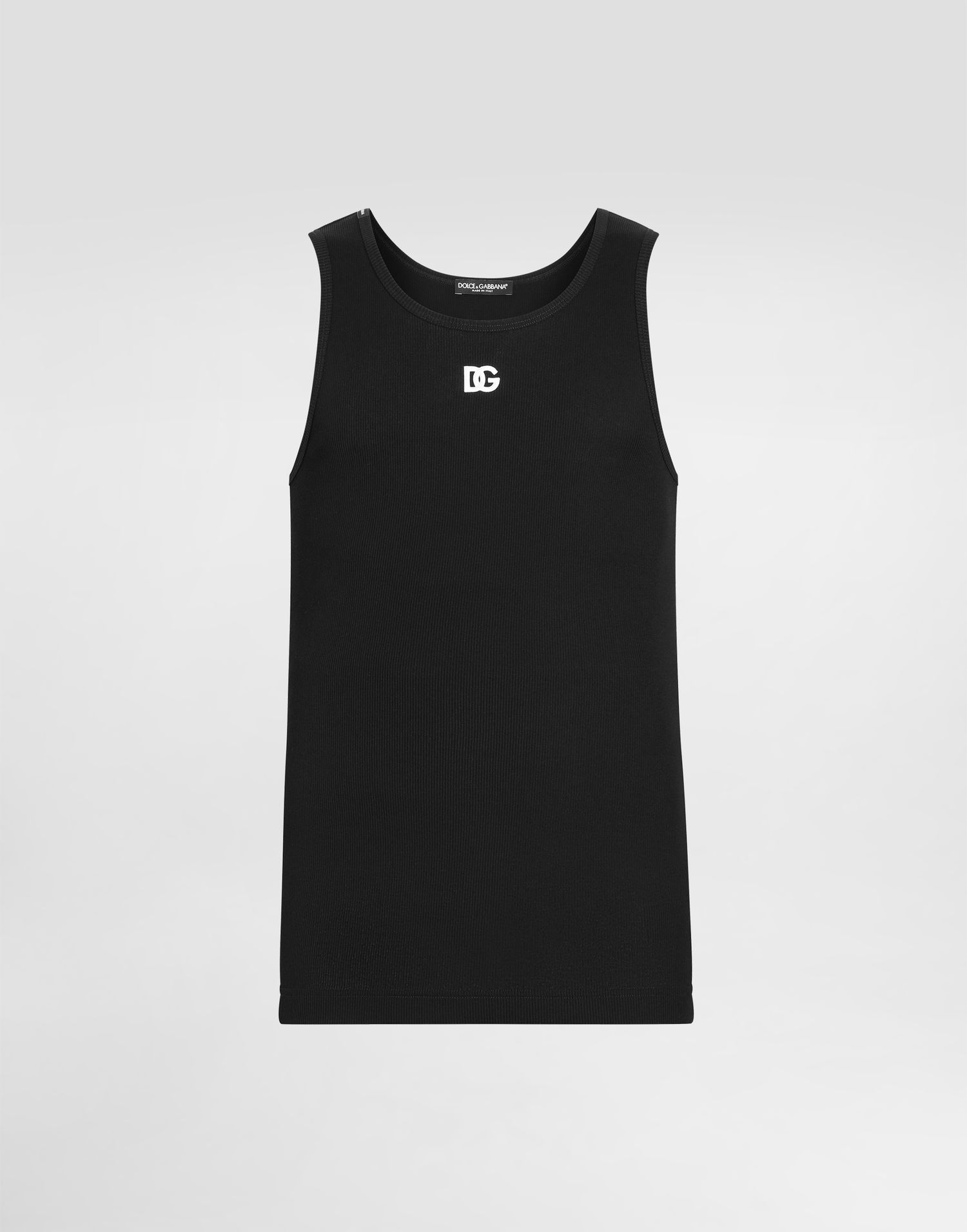 Tielko Dolce & Gabbana Dolce & Gabbana Embroidered Cotton Tank Top Čierna | G8QG9ZG7PGPN0000, 0