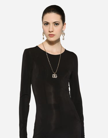 Náhrdelník Dolce & Gabbana Necklace With Rhinestone Dg Logo Metalická | WNQ6L6W1111ZOO00, 1