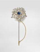 Dolce & Gabbana Sicily Gold Brooch with Blue Sapphires and Diamonds