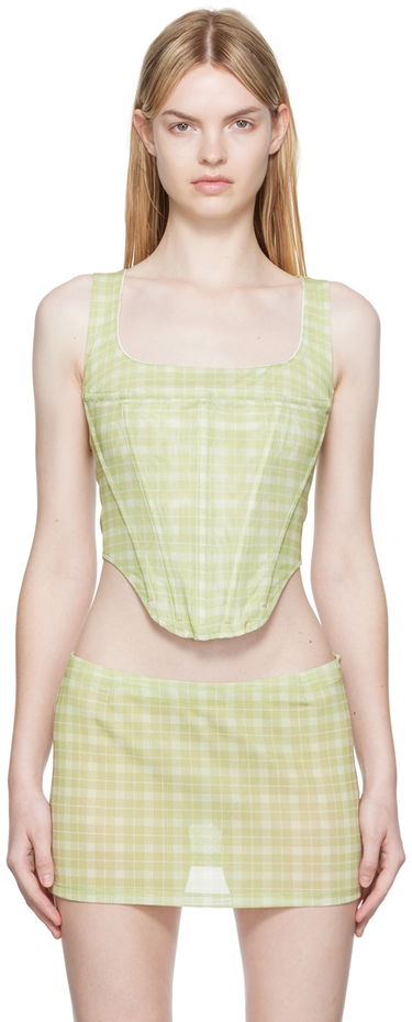 Sukňa Miaou Miaou Campbell Plaid Tank Top Zelené | 7020-CL-BBL-PM1, 0