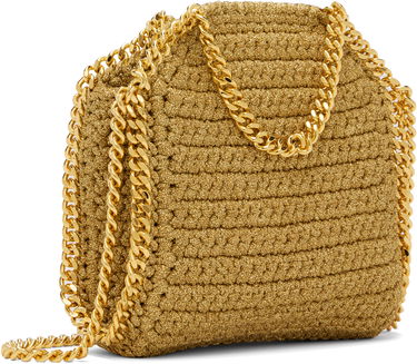 Tote bag Stella McCartney Stella McCartney Tiny Falabella Lurex Crochet Tote Bag Metalická | 391698WP0603, 2