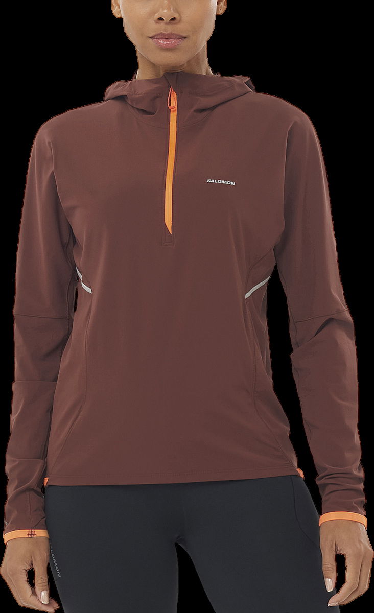 Mikina Salomon SENSE AERO HYBRID HZ HD Hoodie Hnedá | lc2363000