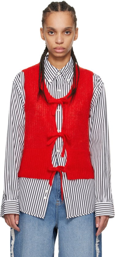 Sveter GANNI Ganni Tie String Vest Červená | K2344, 0