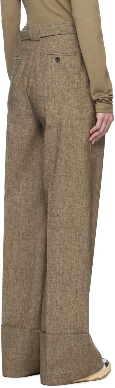 Nohavice LANVIN Lanvin Wide-Leg Cuffed Wool Trousers Hnedá | RW-TR0510-6040-P25, 2