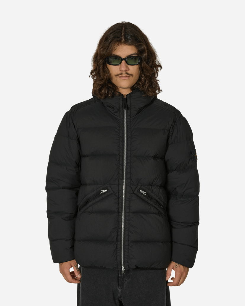 Bunda Stone Island Seamless Tunnel Nylon Hooded Down Jacket Black Čierna | 811543128 V0029