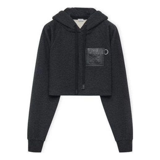 Mikina Loewe Cropped Hoodie with Logo Patch Čierna | S359Y25X30-1720, 0