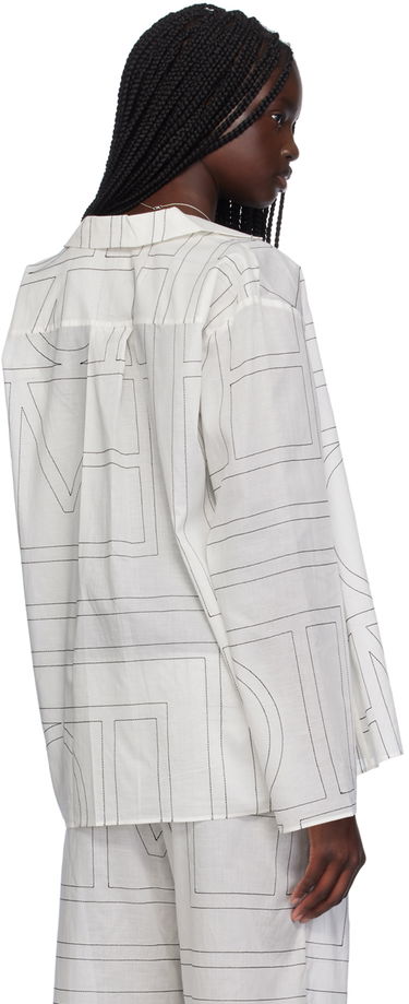 Košeľa TOTEME TOTEME Monogram Print Long Sleeve Shirt Biela | 243-WRT976-FB0239, 2