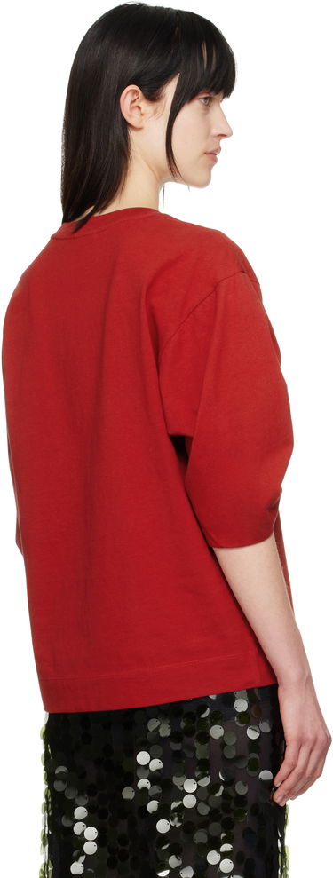 Tričko Dries Van Noten Dries Van Noten Pleated T-Shirt Červená | 251-011141-1603, 2