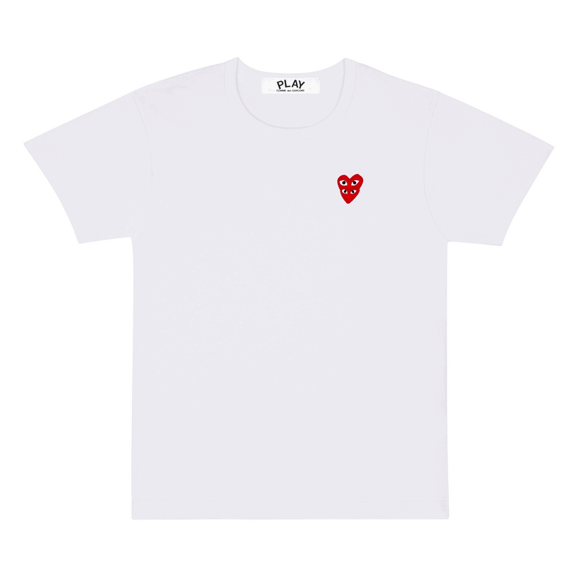 Tričko Comme des Garçons PLAY Double Heart T-Shirt Biela | AZ T288 051 2