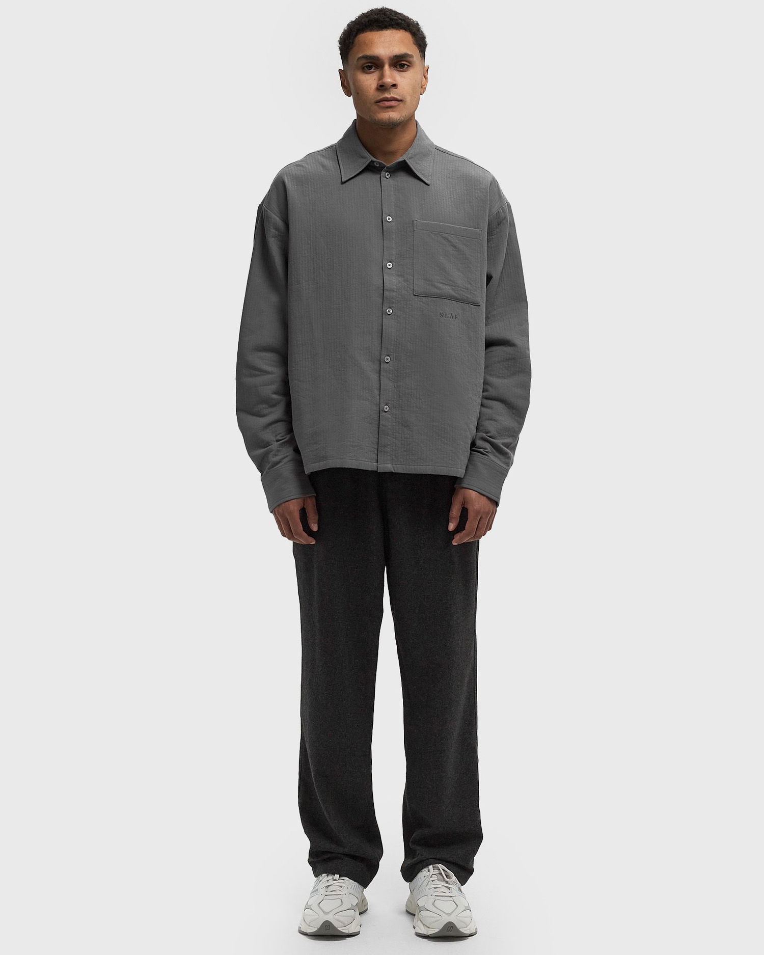 Košeľa ØLÅF Olaf Double Faced Boxy Shirt Long Sleeve Size XL Šedá | M190303, 1