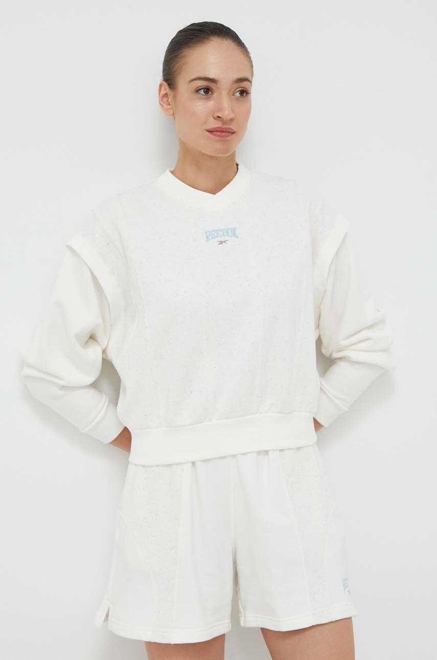 Mikina Reebok Classics Varsity Crew Sweatshirt Biela | HT7856, 0