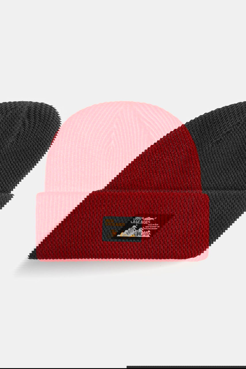 Kulicha Columbia Ribbed Knit Beanie with High Cascades Patch Červená | 2092601, 0