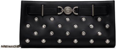 Kabelka Versace Versace Lamb Leather Crystal-Embellished Clutch Čierna | 1015798_1A13490_1B00P, 0