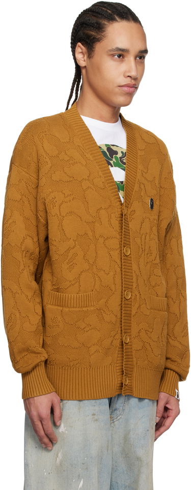 Sveter BAPE A Bathing Ape Camo Jacquard Cardigan Hnedá | 001KNL301301M, 1