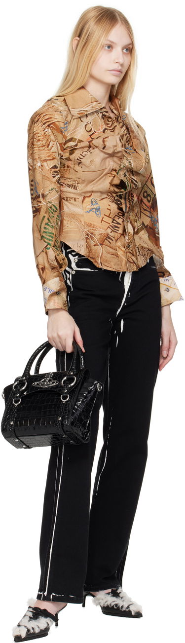 Kabelka Vivienne Westwood Vivienne Westwood Small Betty Crocodile-Embossed Bag Čierna | 47030004W-L0099-, 3
