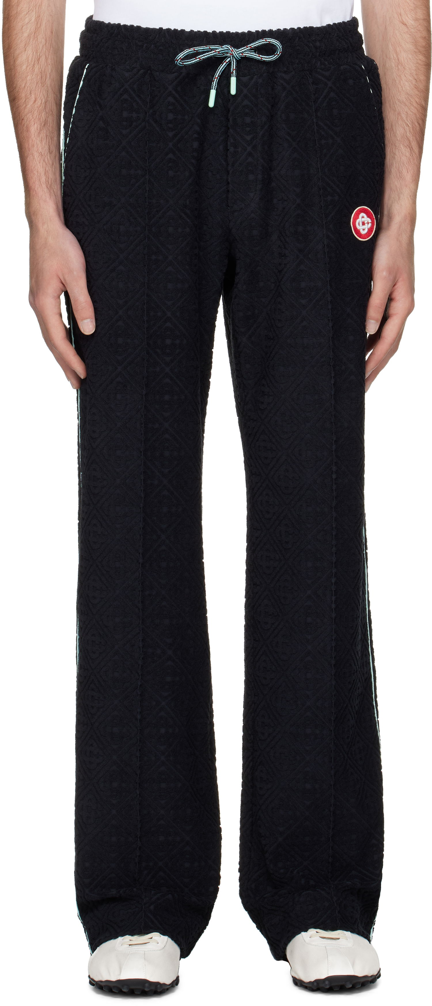 Tepláky Casablanca Casablanca Monogram Jacquard Towelling Sweatpants Čierna | MPF25-JTR-270-01, 0