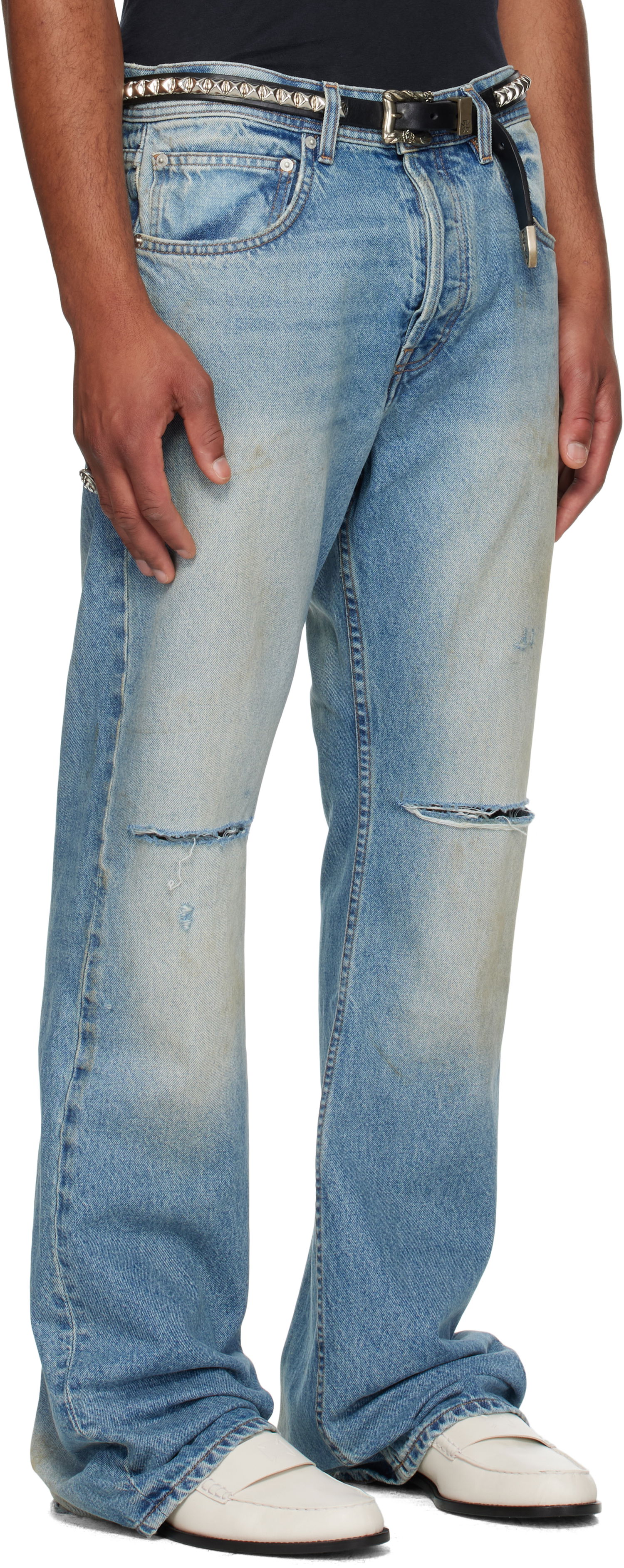 Džínsy Enfants Riches Déprimés Enfants Riches Déprimés Wider Flare Leg Jeans Modrá | 050-399, 1