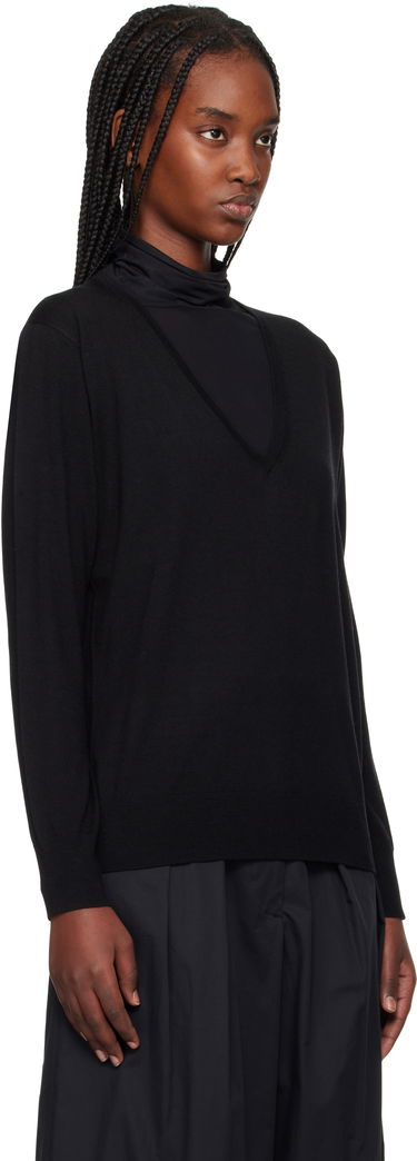Sveter Dries Van Noten Dries Van Noten Merino Wool V-Neck Sweater Čierna | 251-011202-1700, 1