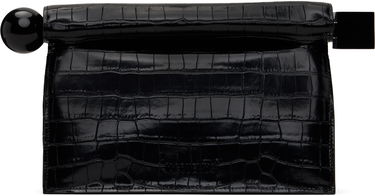 Kabelka Jacquemus Jacquemus 'The Rond Carré' Crocodile-Embossed Clutch Čierna | 25E233BA356-4301, 0