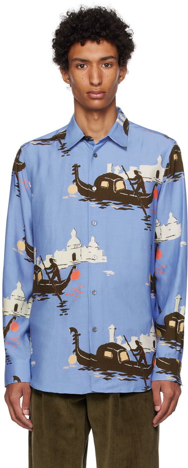 Košeľa Paul Smith Paul Smith Gondola Print Shirt Modrá | M1R-901U-L02055, 0