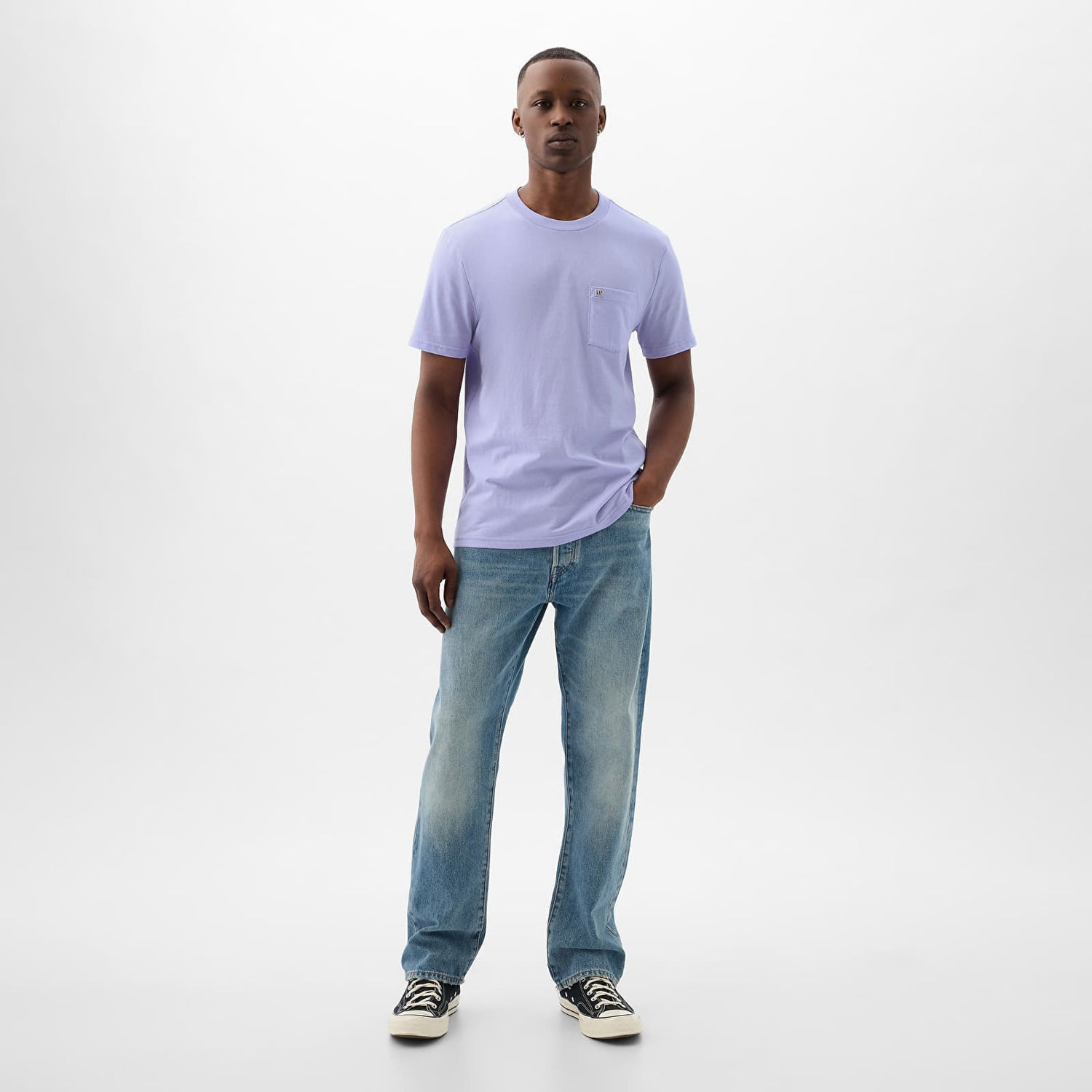 Tričko GAP Pocket Micro Logo Tee Fresh Lavender Fialová | 857901-03, 1