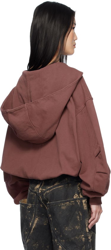 Mikina The Attico The Attico Bonded Logo Cropped Zip-Up Hoodie Vínová | 250WCF00015 JJF003AA, 2