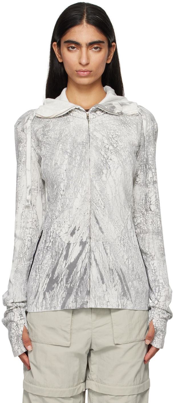 Mikina Acne Studios Acne Studios Dyed Zip-Up Hoodie Šedá | BI0203-, 0