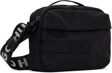 Taška cez rameno BOSS HUGO Recycled Nylon Canvas Crossbody Bag Čierna | 50541922, 1