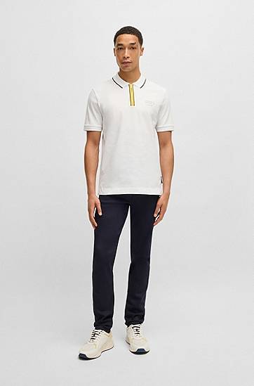 Polo tričko BOSS Porsche x BOSS Stretch-Cotton Polo Shirt Biela | 50531463, 1