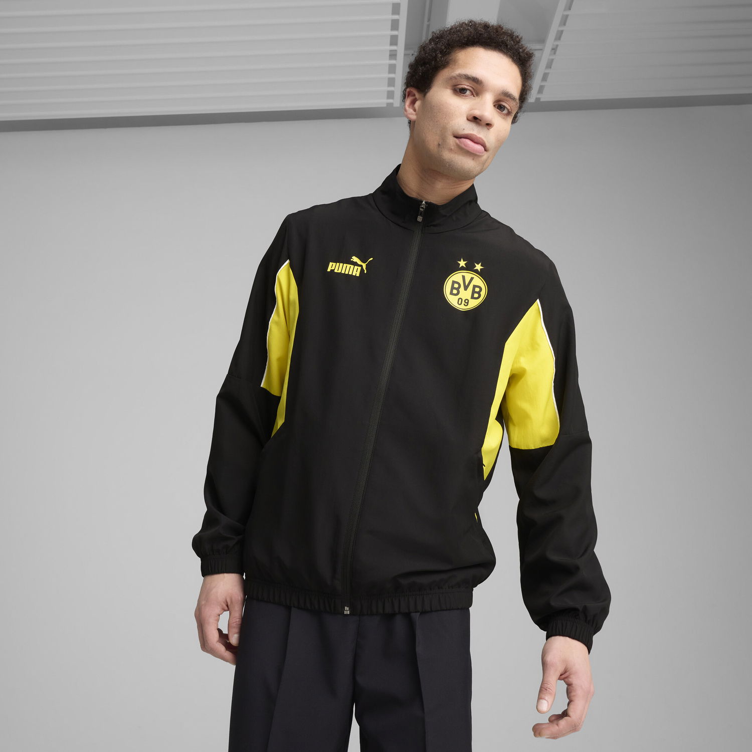 Vetrovka Puma Borussia Dortmund ftblARCHIVE Men's Track Jacket Čierna | 779108_02, 0