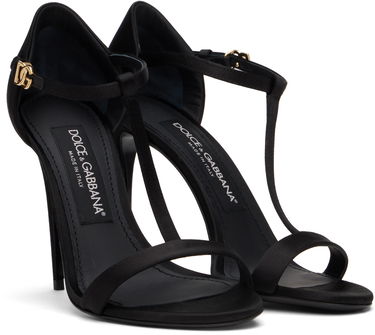 Tenisky a topánky Dolce & Gabbana Satin T-Bar Heeled Sandals Čierna | CR1766 A7630, 3